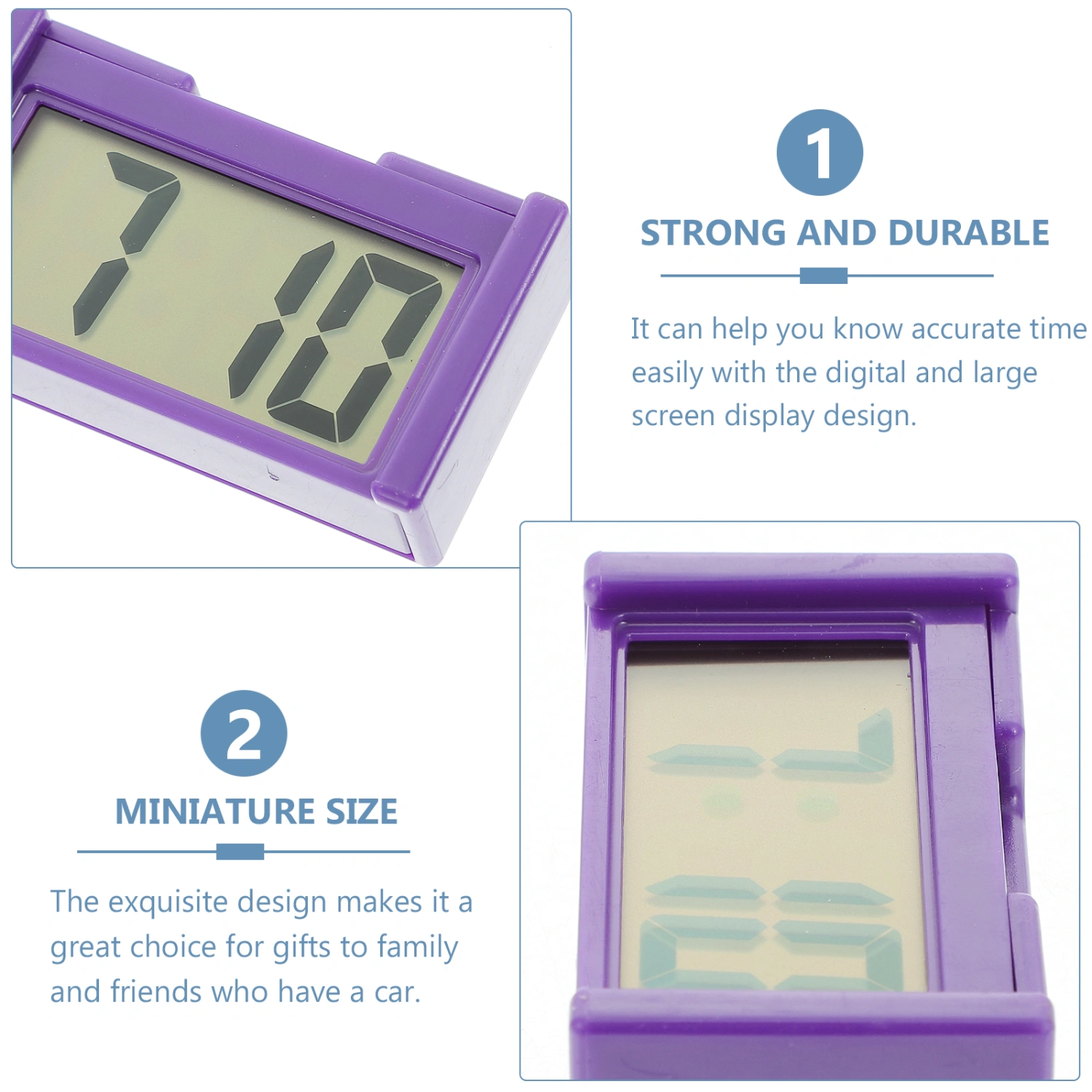 Car Clock Electronic Watch Car Digital Clock Vehicle Mini Clock Car Decoration