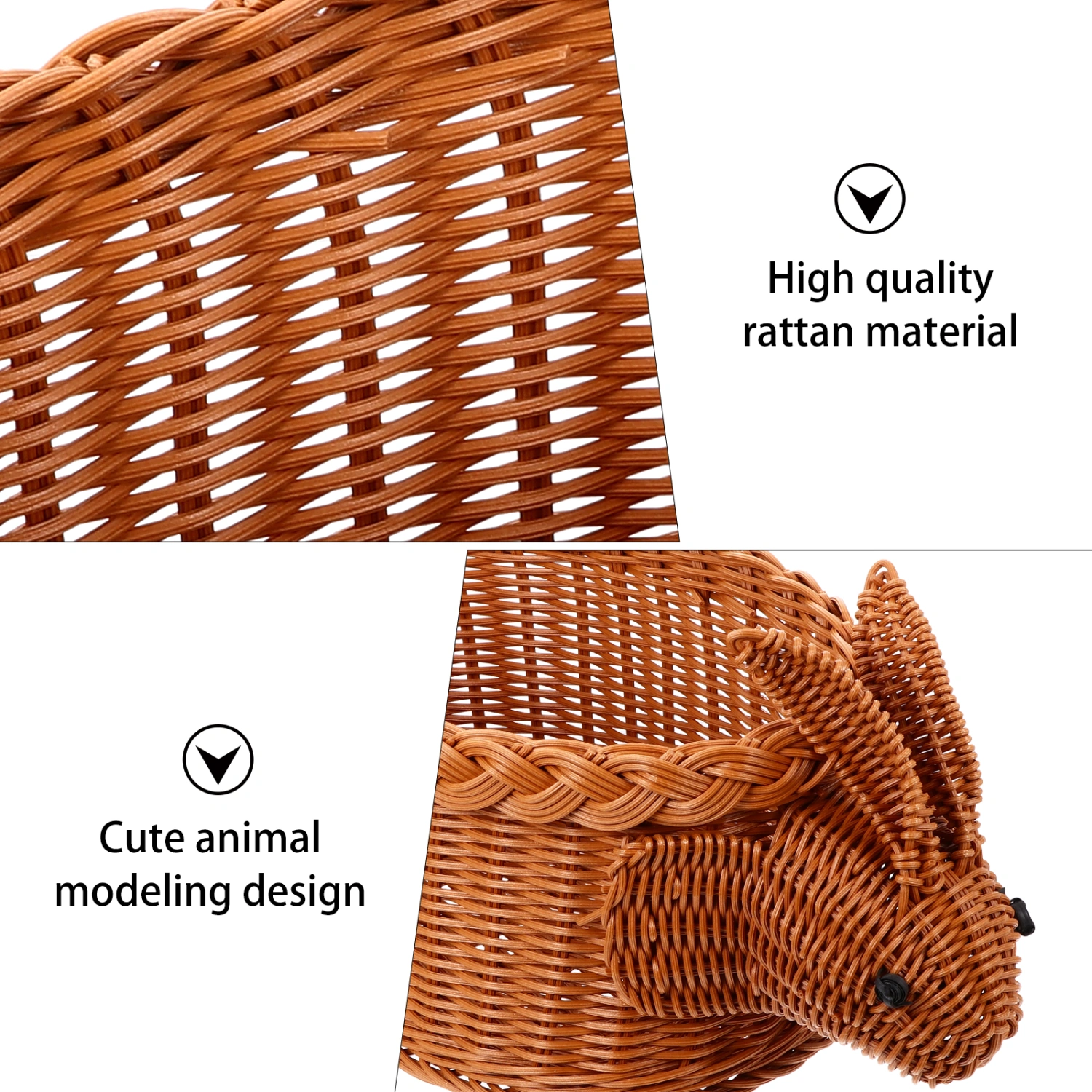 Easter Rattan Weaving Storage Baskets Cartoon Candy Fruit Basket Storage Basket