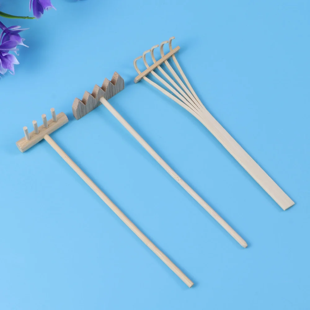 3 Pcs Mini Rakes Tool For Zen Garden Sand Bamboo Tabletop Meditation Feng Shui Decor For Home Office