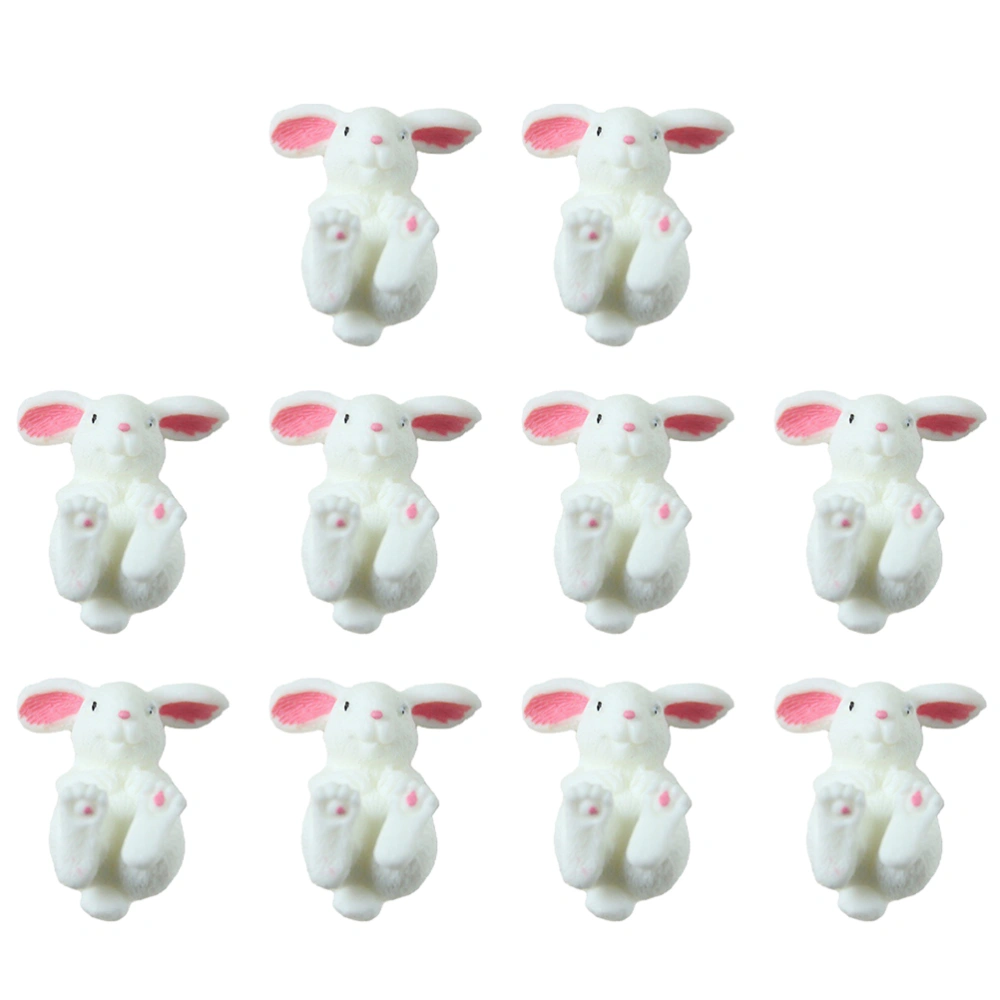 10Pcs Rabbit Flatback Charms Lovely Animals Flatback Charms for DIY Craft