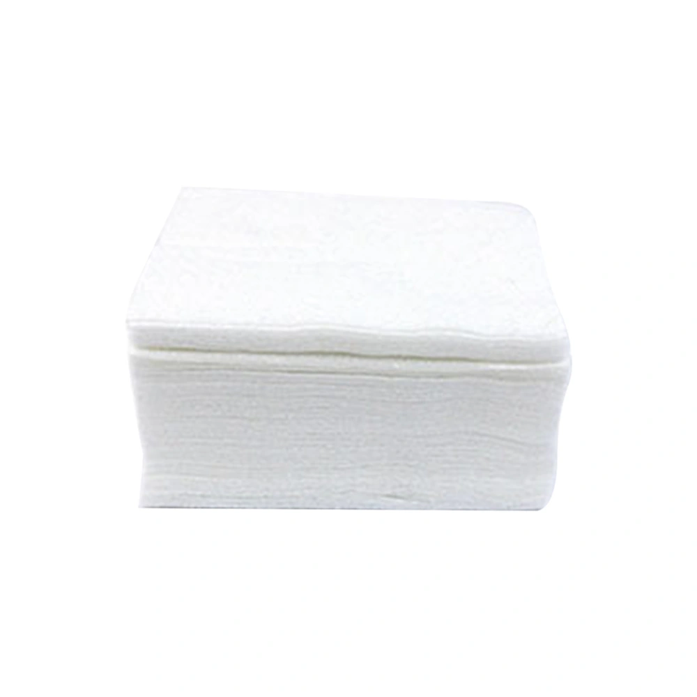 100pcs Thin Cotton Pads Plastic Box Packing Cosmetic Cotton Nail Polish Makeup Remover Pads (White/Single Layer/6x7cm)