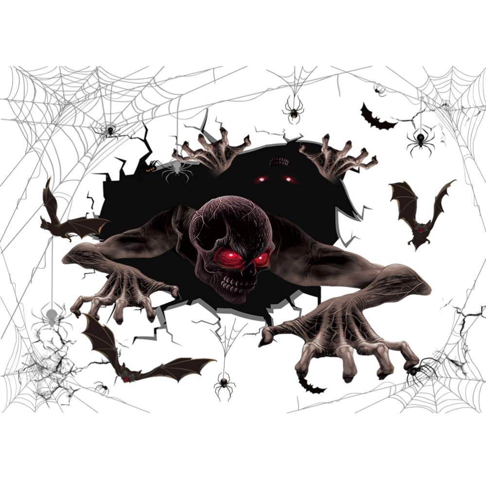 Horrific Halloween Wall Sticker Decorative Ghastful Sticker Self-adhesive Wall Decal Background Window Decoration Accessories