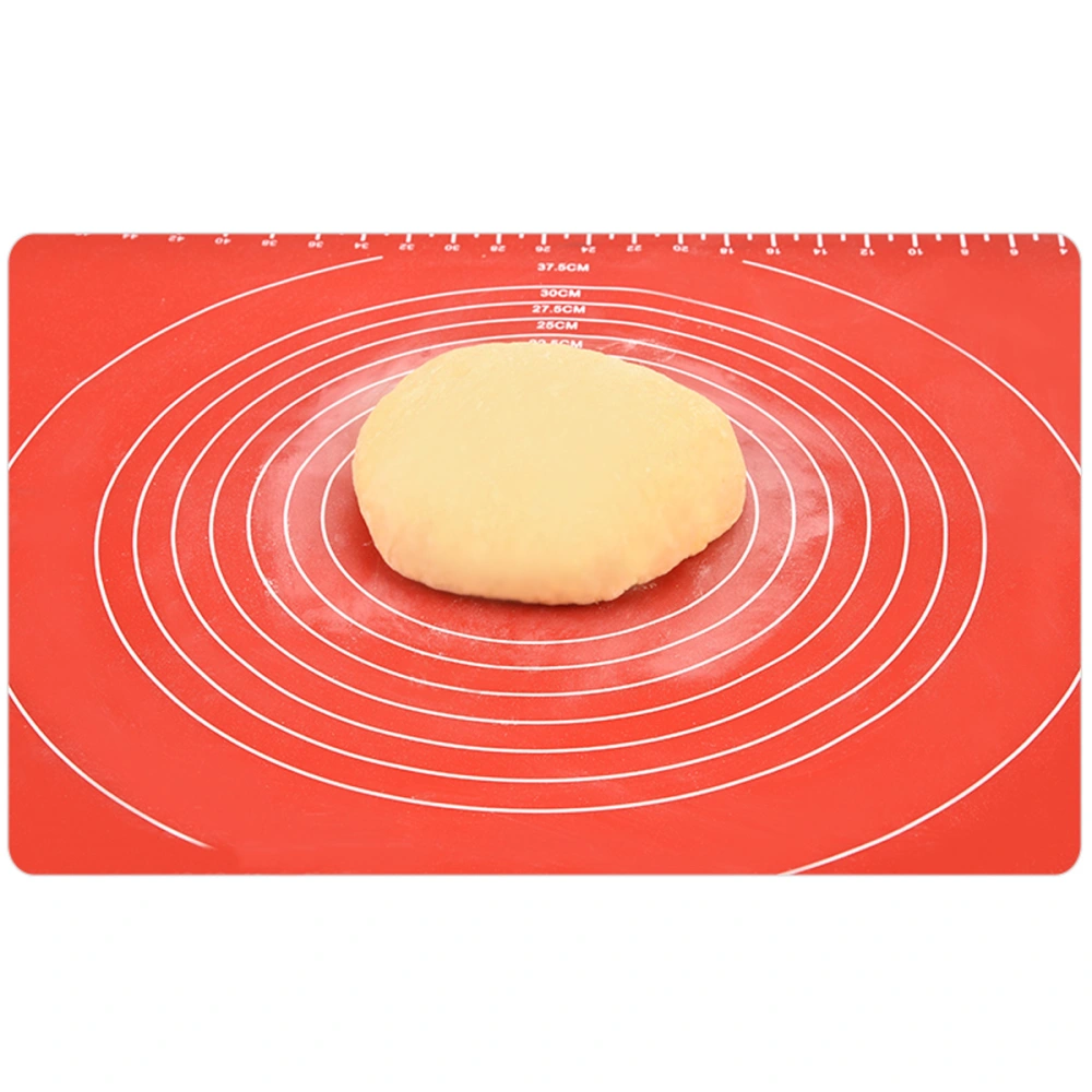 High Temperature Resistant Silicone Baking Mat with Measurements Non Stick Non Pastry Rolling Mat (Candy Red)