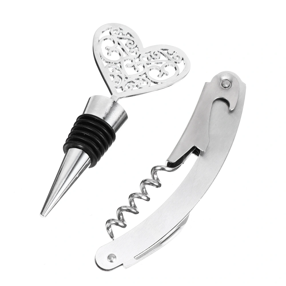 1 Set Zinc Alloy Bottle Opener Wine Botle Opener Creative Heart Shape Corkscrew