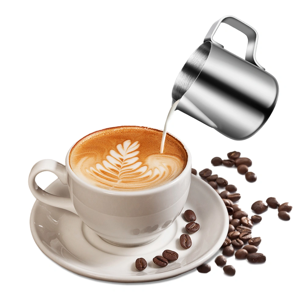 BESTOMZ 150ml Stainless Steel Milk Frothing Jug Latte Pourer Cappuccino Coffee Jug (Silver)