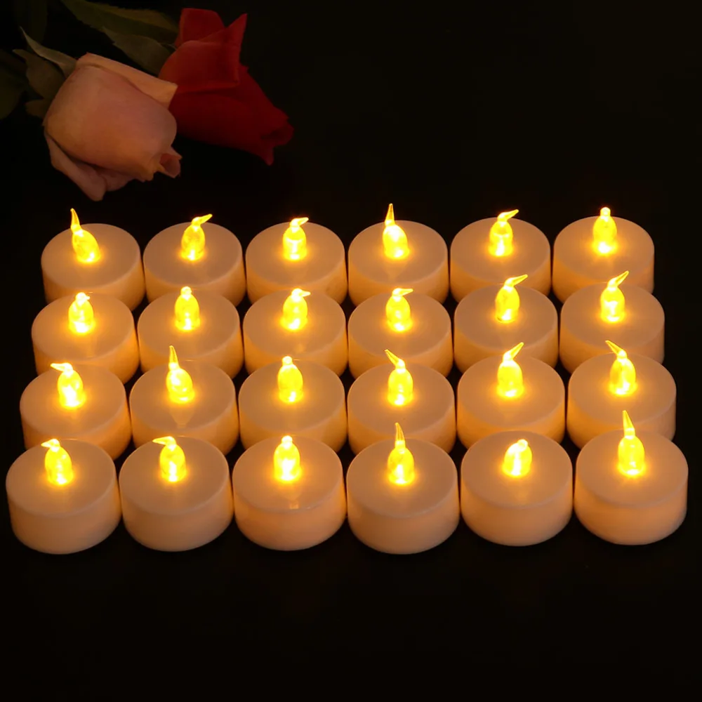 12pcs LED Candle Lamp Proposal Transparent Electronic Candle Tea Lamp White