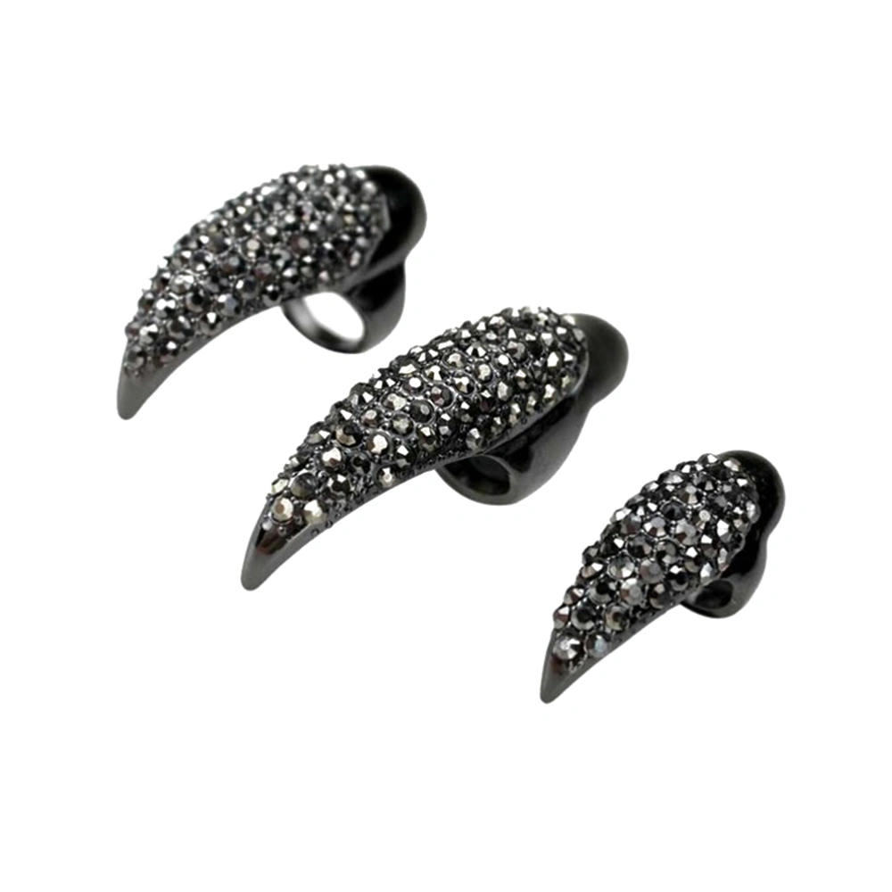 5pcs 3 Sizes Gothic Punk Style Nail Claw Paw Talon Finger Tips Cosplay Decoration (Black)