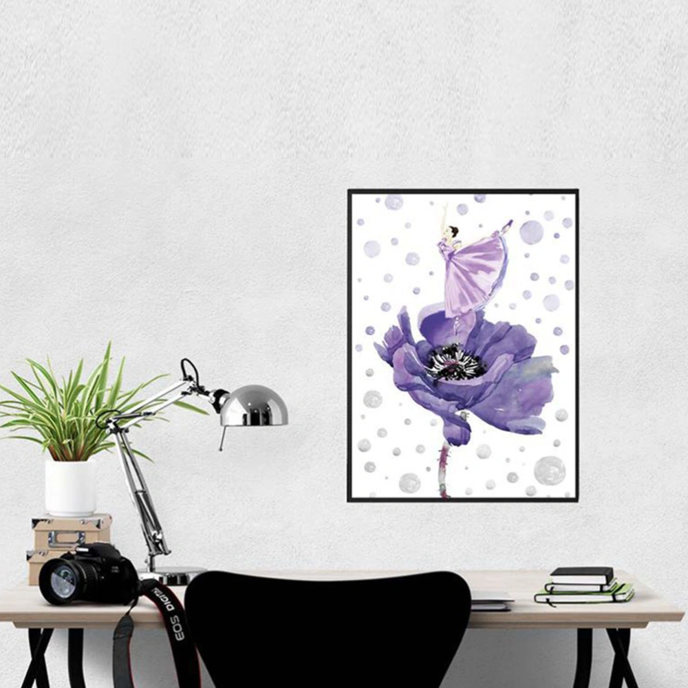 4PCS Frameless Decorative Hanging Pictures Watercolor Flower Printing Modern Wall Art Paintings for Home Living Room Decoration (30x21cm)