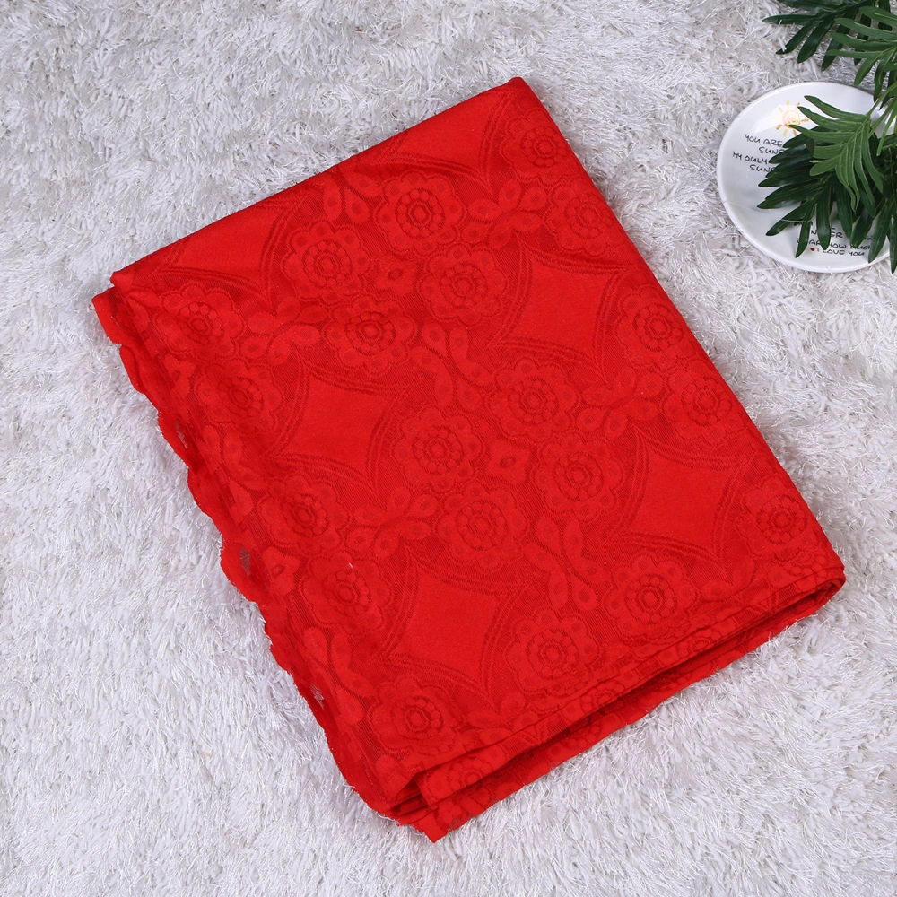 Christmas Lace Table Cloth Embroidery Table Cover Red Large Table Mat Restaurant Decorations Supplies (145x145cm)