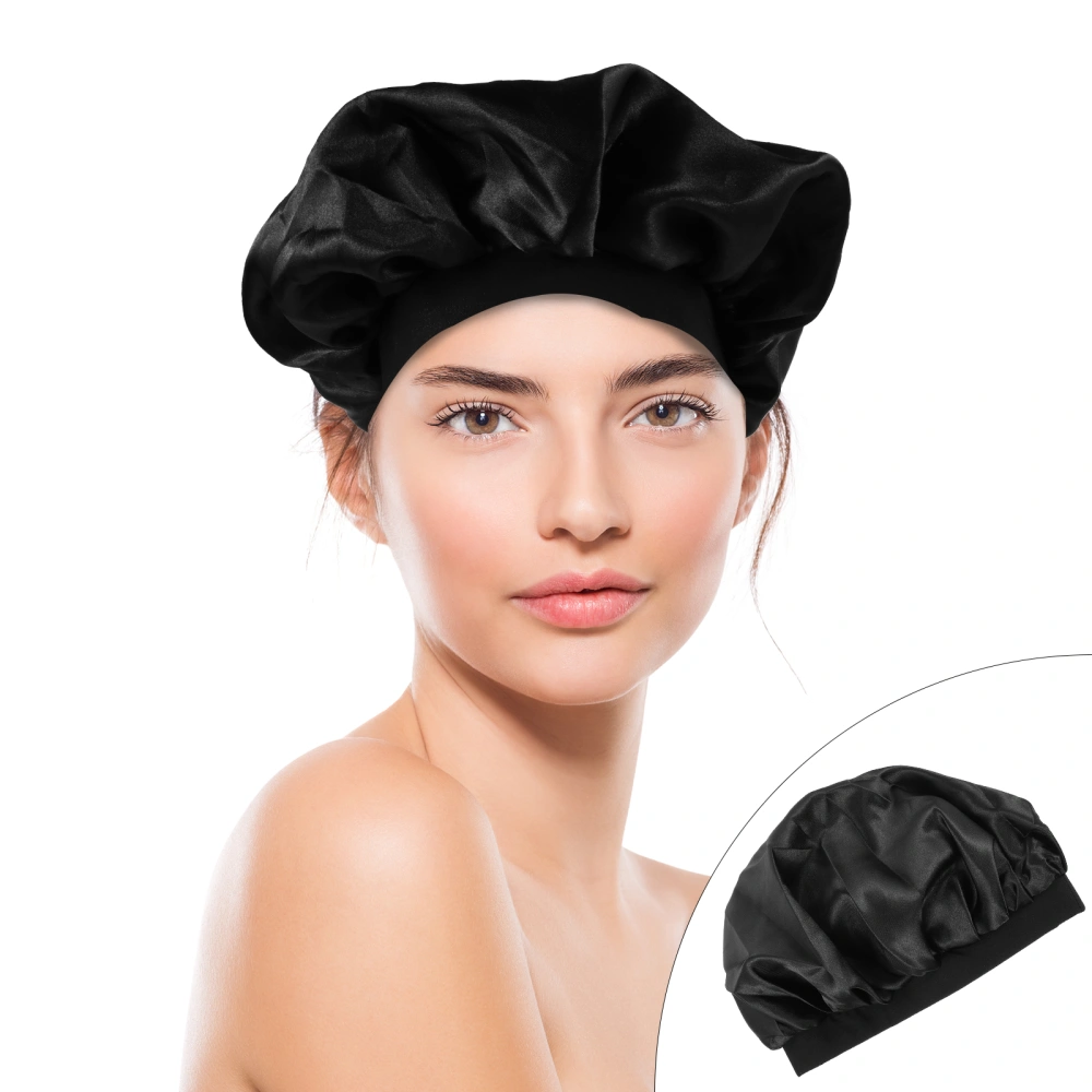 2pcs Nightcap Sleep Hair Care Sleeping Hat Bouffant Satin Bonnet