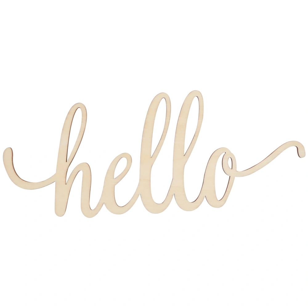 Hello Wood Sign Home Décor Wall Art Unfinished 30.5x12.7x0.4cm