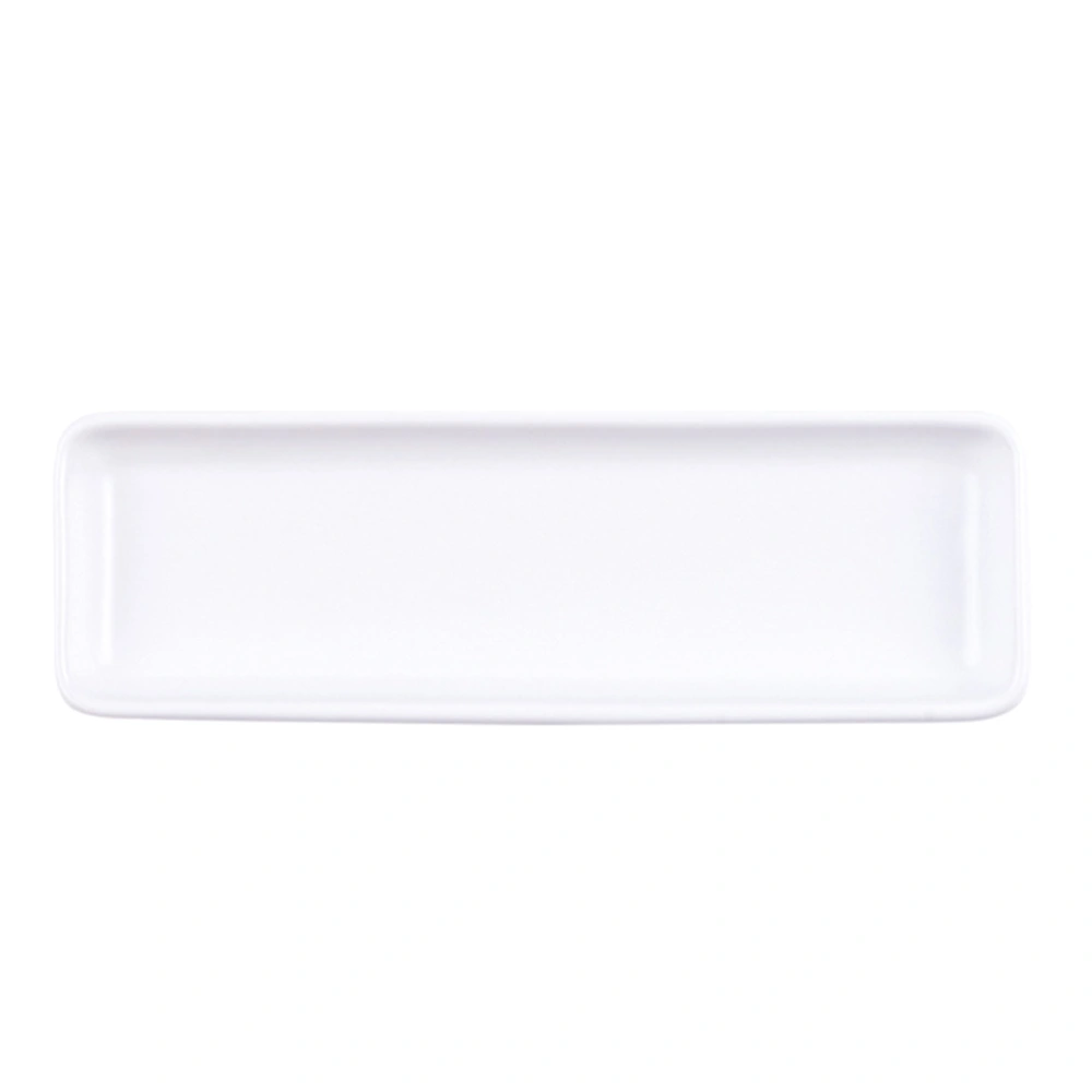 Long Sushi Plate Home Restaurant Dish Ceramics Snack Tableware Food Serving Dish Tray (White)