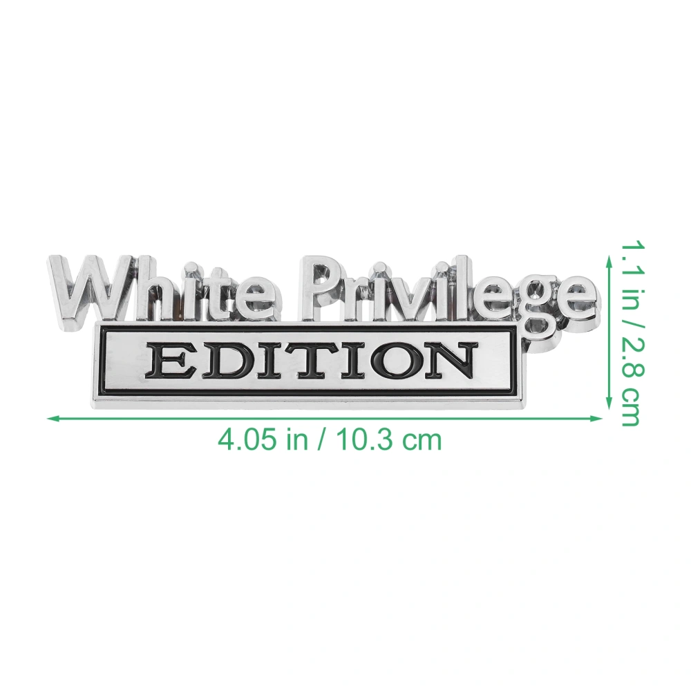 2pcs Car Truck Replacement Creative White Privilege Edition Emblem Badge Decal