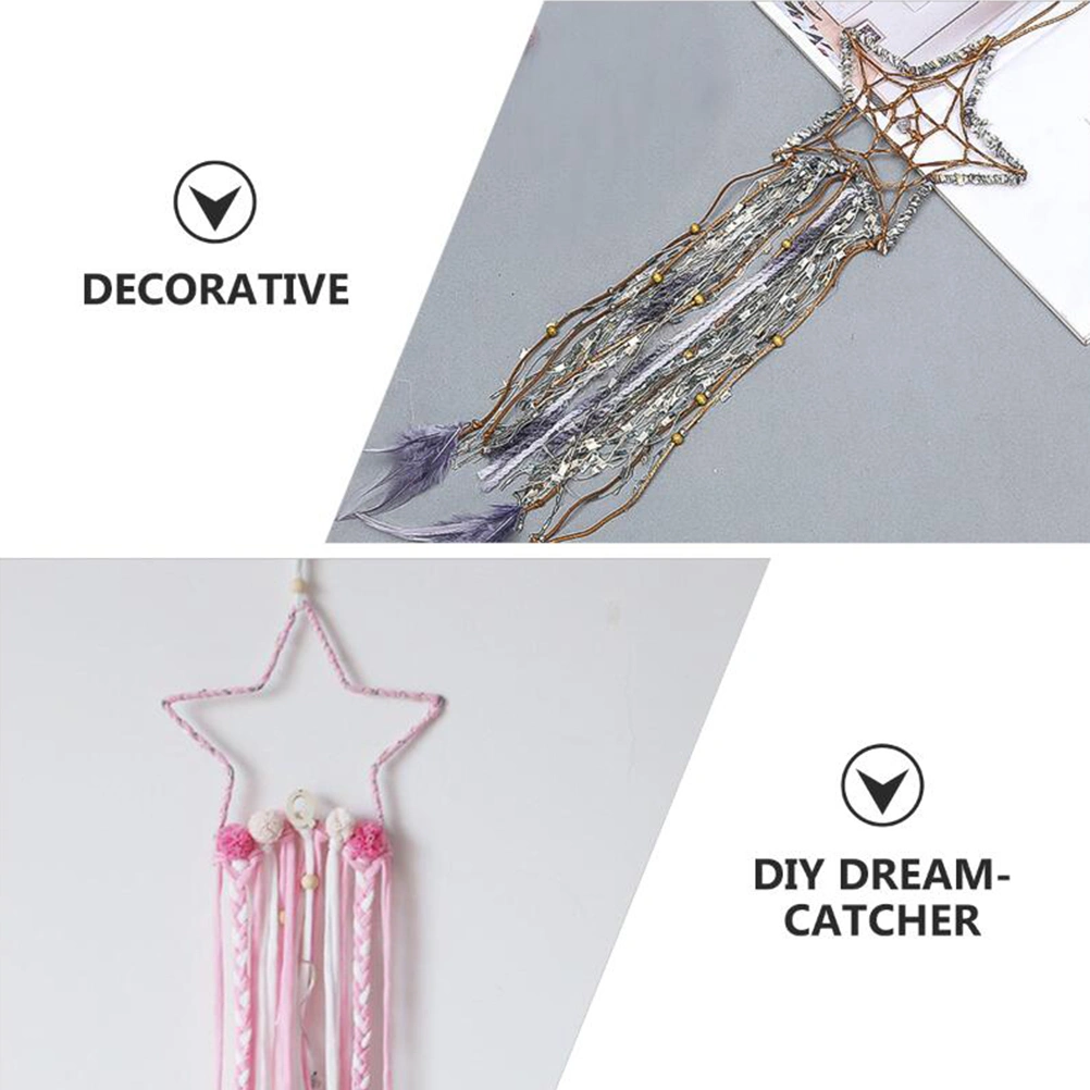 9pcs Dream Catcher Rings Moon Star Dream Catcher Metal Hoops Wall Hanging Projects