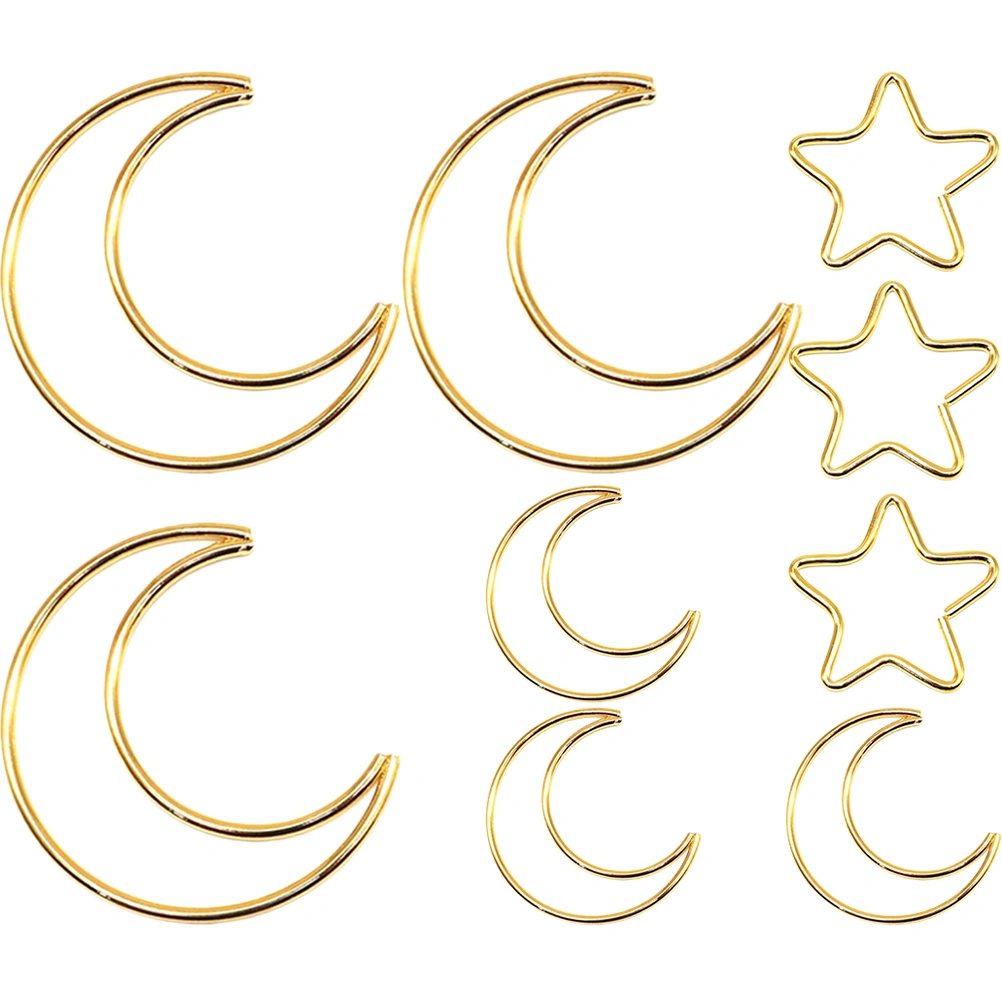 9pcs Dream Catcher Rings Moon Star Dream Catcher Metal Hoops Wall Hanging Projects