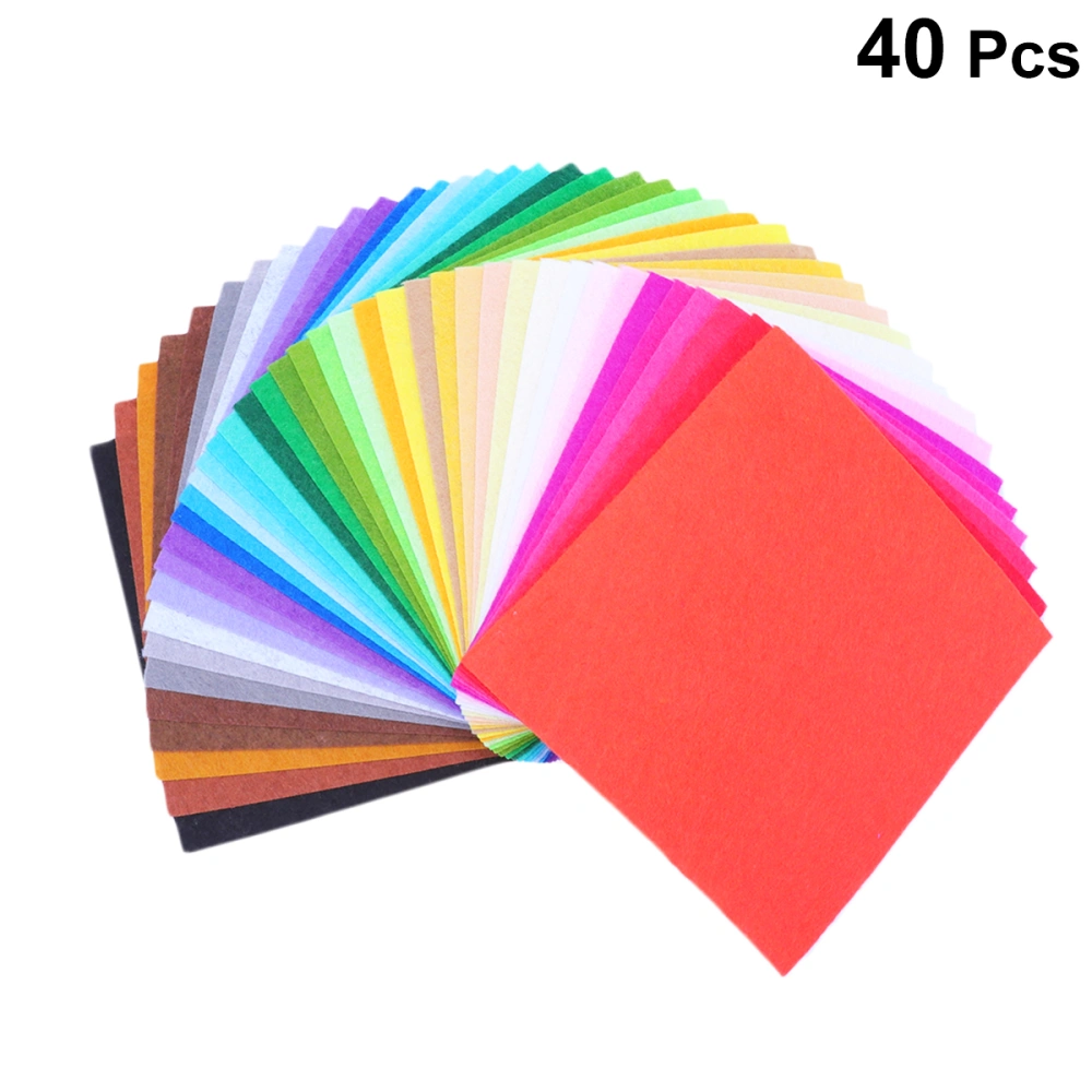 40Pcs 30x20CM DIY Colorful Felt Sheets Non-woven Fabric Sticky Back Sheets Multi-Purpose DIY Felt Cloth for Art Craft Making (40 Colors)