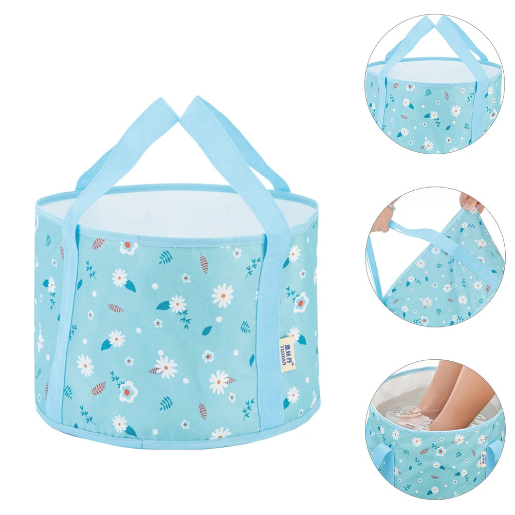 1pc Portable Collapsible Travel Basin Multi-functional Water Basin (Sky-blue)
