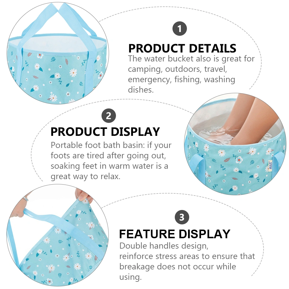 1pc Portable Collapsible Travel Basin Multi-functional Water Basin (Sky-blue)