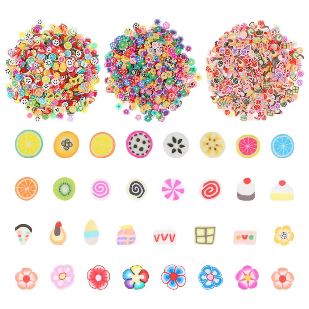 Frcolor 3000pcs Fruit Nail Art Slices 3D DIY Nail Art Stickers Colorful Nail Art and Cellphone Decorations