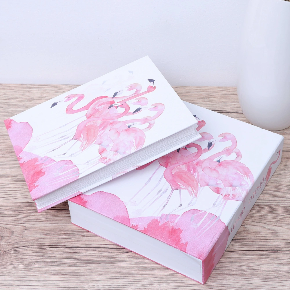 Photo Album Beautiful Box-Packed Insert Type Photo Storage Album (6 Inches, 200 Sheets, Flamingo Pattern)