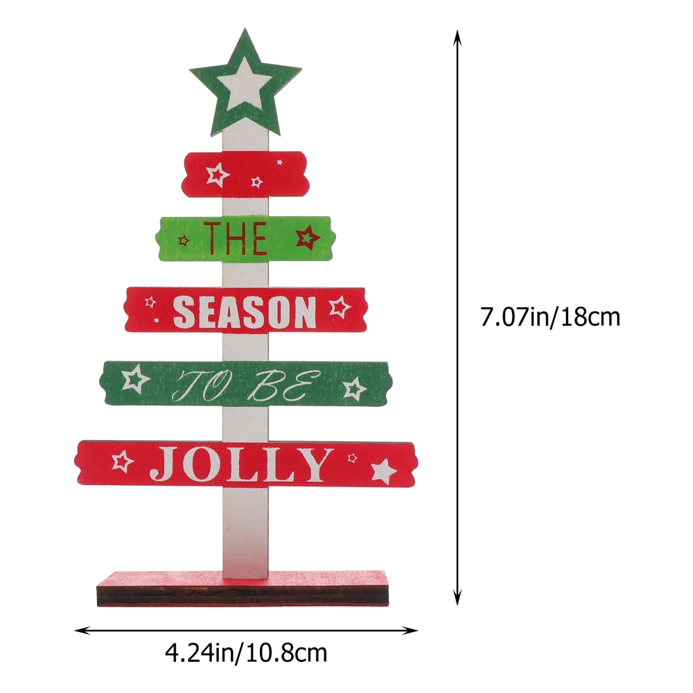 2Pcs Lovely DIY Mini English Christmas Tree Desktop Office Decorations (As Shown)