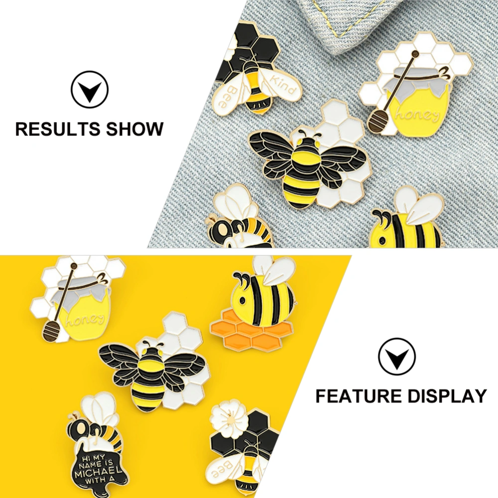 5pcs Cartoon Bee Brooches Pin Adorable Creative Badge Brooch for DIY Clothes