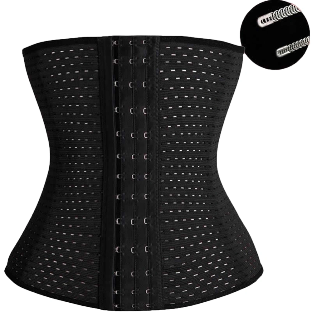 Waist Tummy Slimming Breathable Shapewear Shaper Corset Girdle Size L (Black)