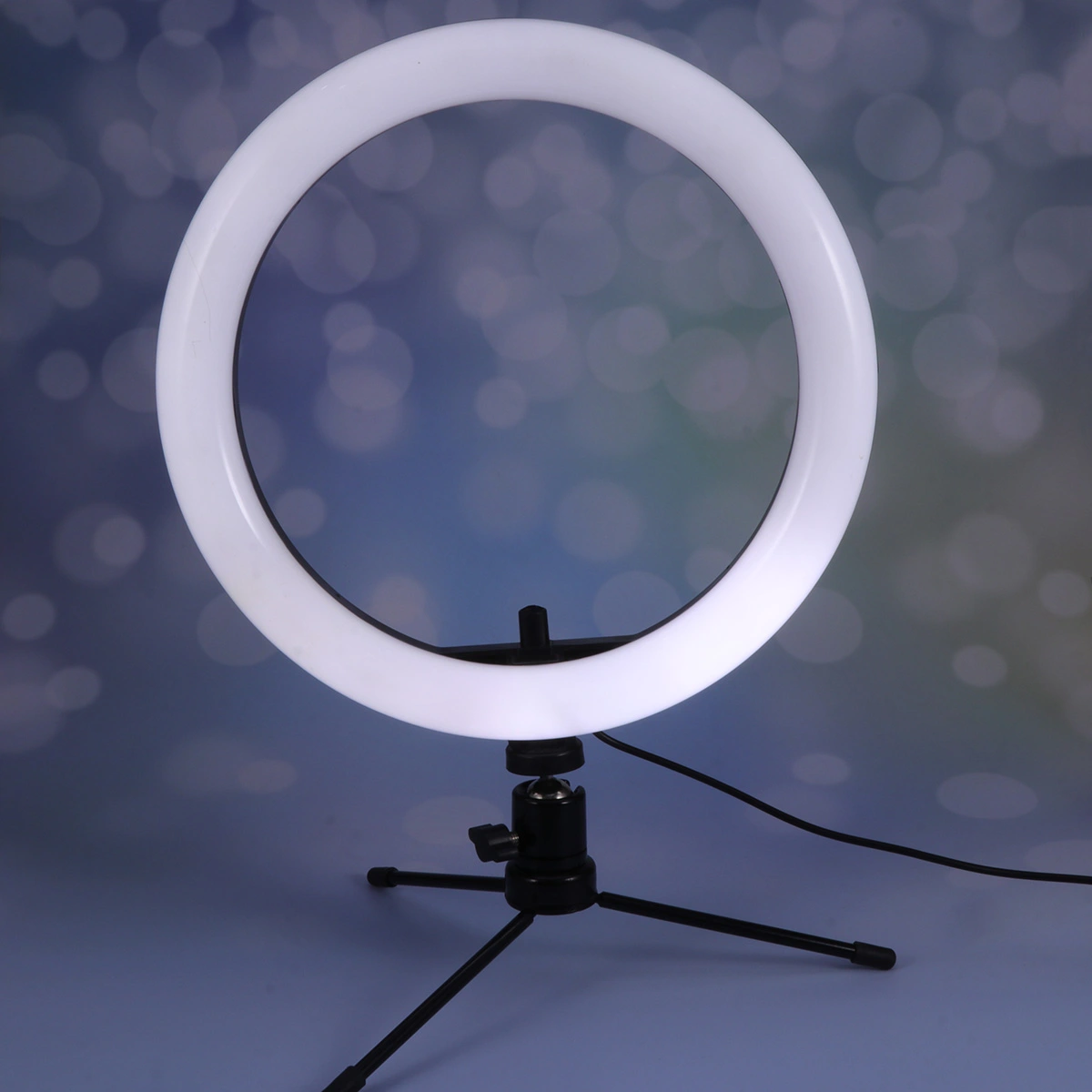 10 Inches Live Supplementary Light Lamp Mobile Phone Bracket Ring Light Rotatable Supplementary Light Ring Light Dimmable Phone Stand Ring Light with Phone Clip Desktop Tripod