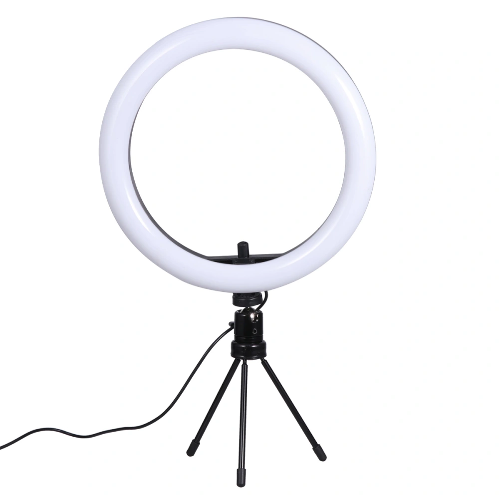 10 Inches Live Supplementary Light Lamp Mobile Phone Bracket Ring Light Rotatable Supplementary Light Ring Light Dimmable Phone Stand Ring Light with Phone Clip Desktop Tripod