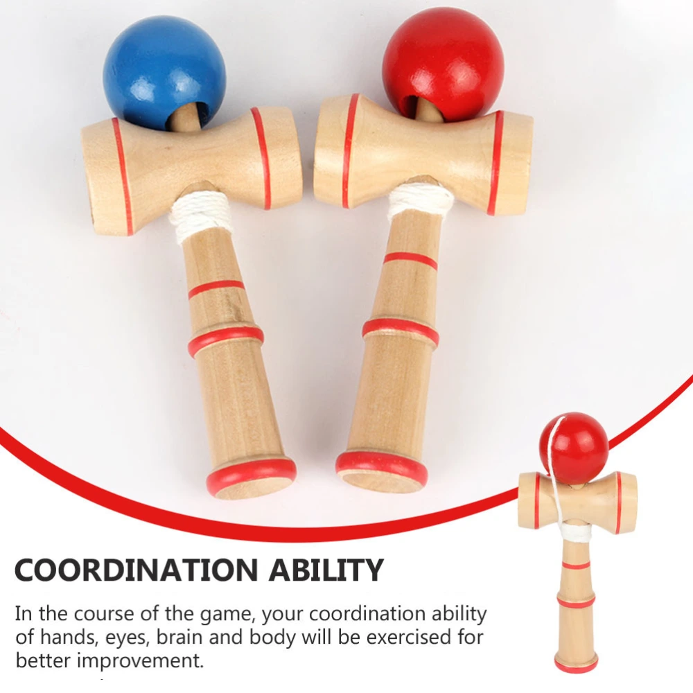 4Pcs Creative Wooden Kendama Toy Hand-eye Coordination Toy Kendama Skill Toy