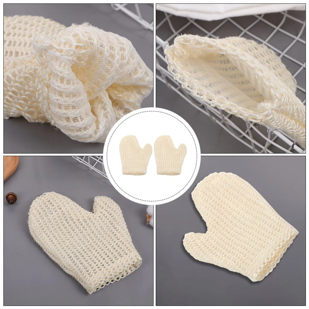 2Pcs Practical Exfoliating Bath Gloves Simple Rubbing Bath Gloves for Shower