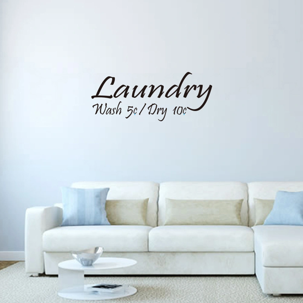 Laundry Room Wall Decor Sticker DIY Removable Waterproof Vinyl Wall Decal Home Decoration