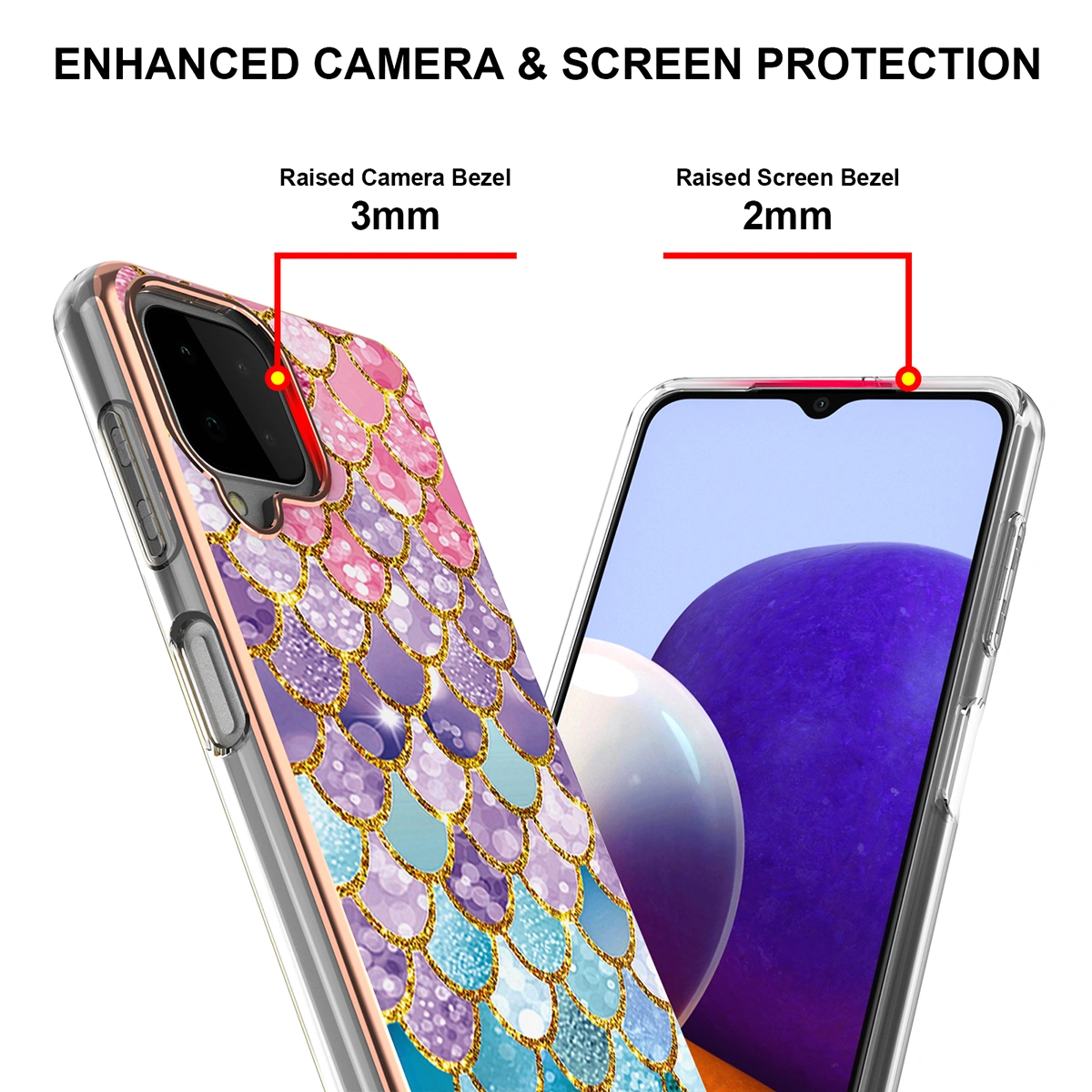 Luxury Pattern Phone Case Scratch-resistant Phone Cover Compatible with  A22 4G