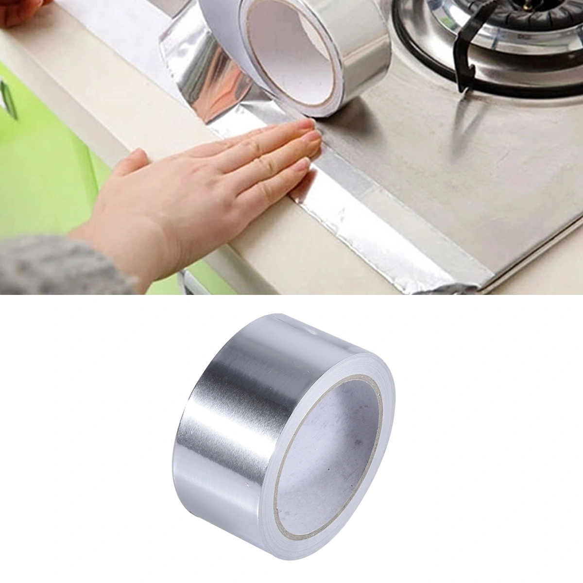 Aluminium Foil Adhesive Sealing Tape Thermal Resist Fireproof Duct Repairs High Temperature Resistant Foil Adhesive Tape 50mm