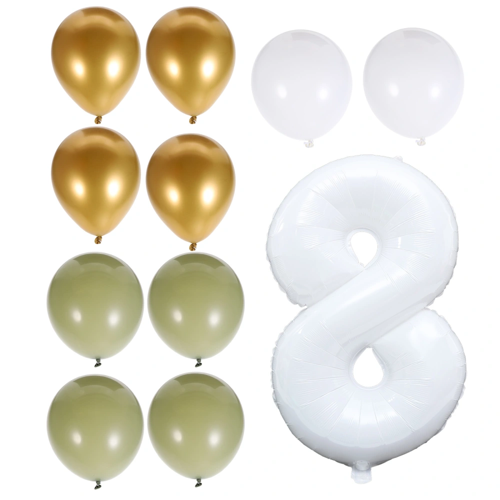 1 Set Birthday Party Balloons Latex Balloons 8 Years Old Birthday Balloons Decor