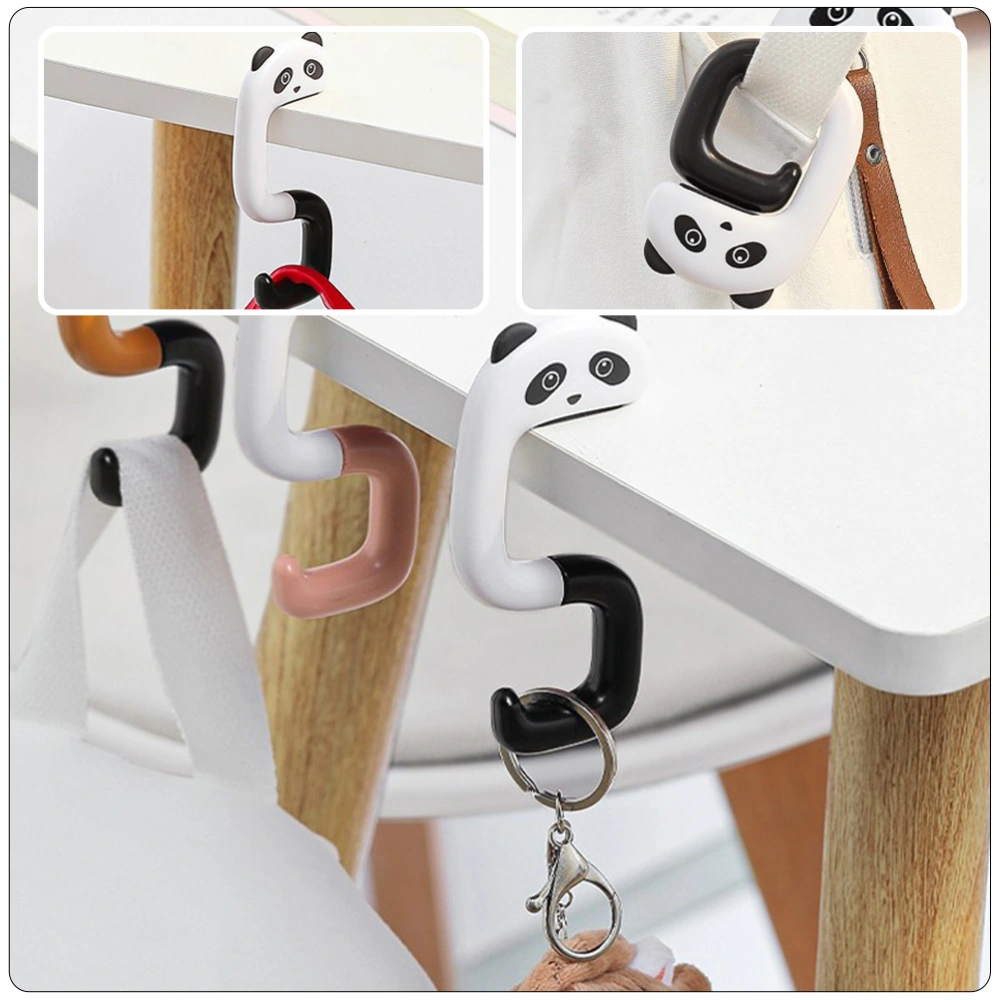 2Pcs Cartoon Purse Hooks Desk Backpack Hooks Safety Chain Hooks Plastic Reusable School Bag Hooks