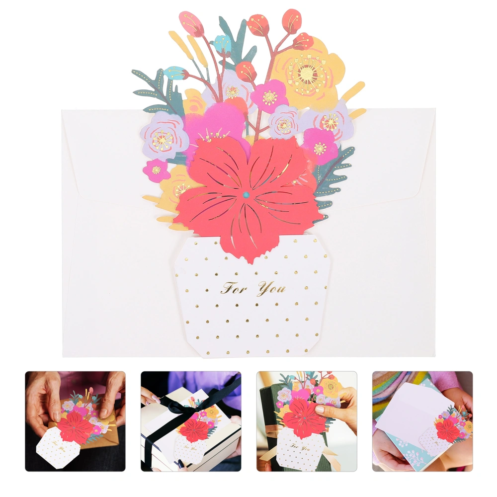 Blessing Card 3D Flower Card 3D Mother’s Day Card 3D Paper Flower Card for Gift