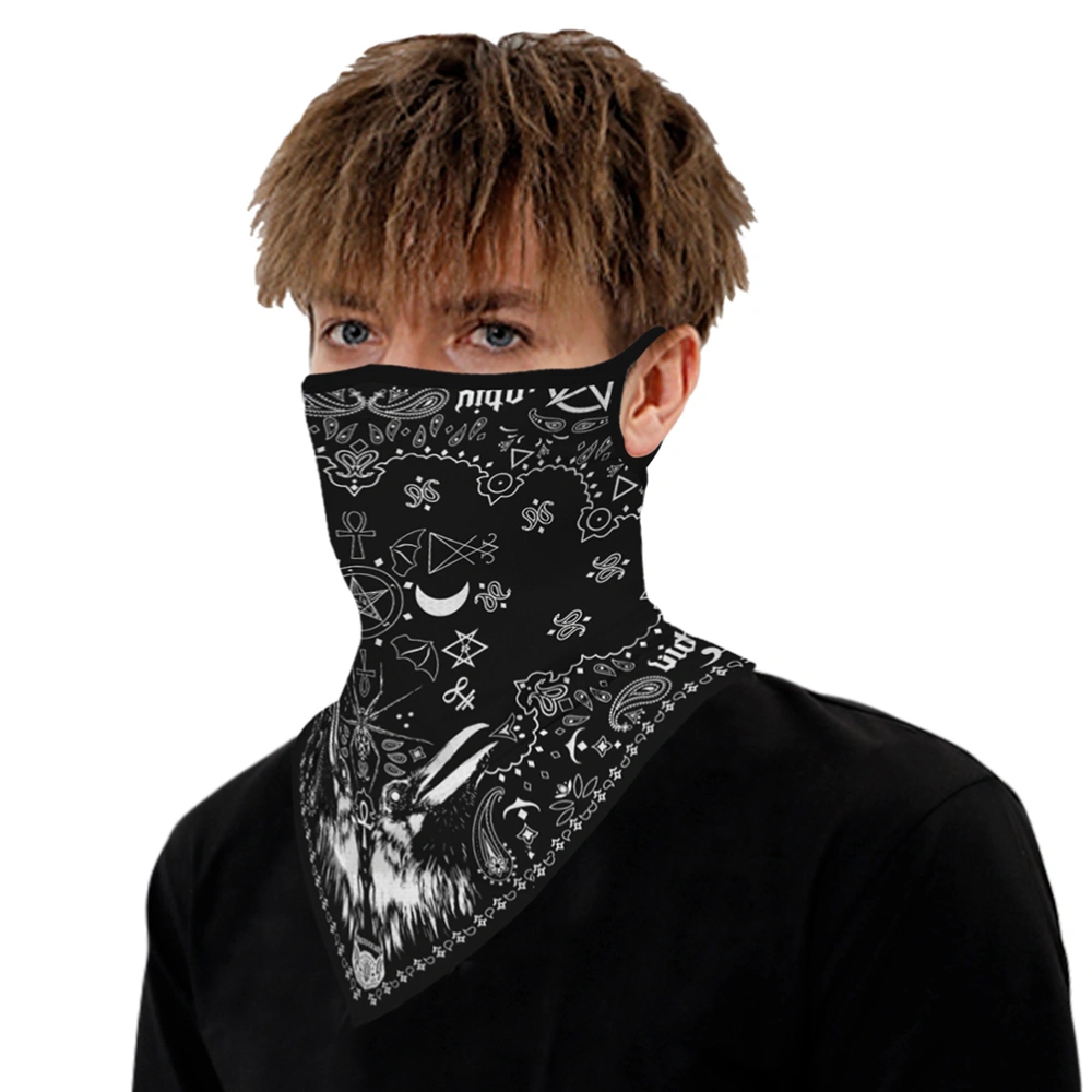 Creative Printed Face Mask Triangle Neck Scarf Dustproof Neck Protective Scarf Sunshade Neckerchief Assorted Color (BXHE034)