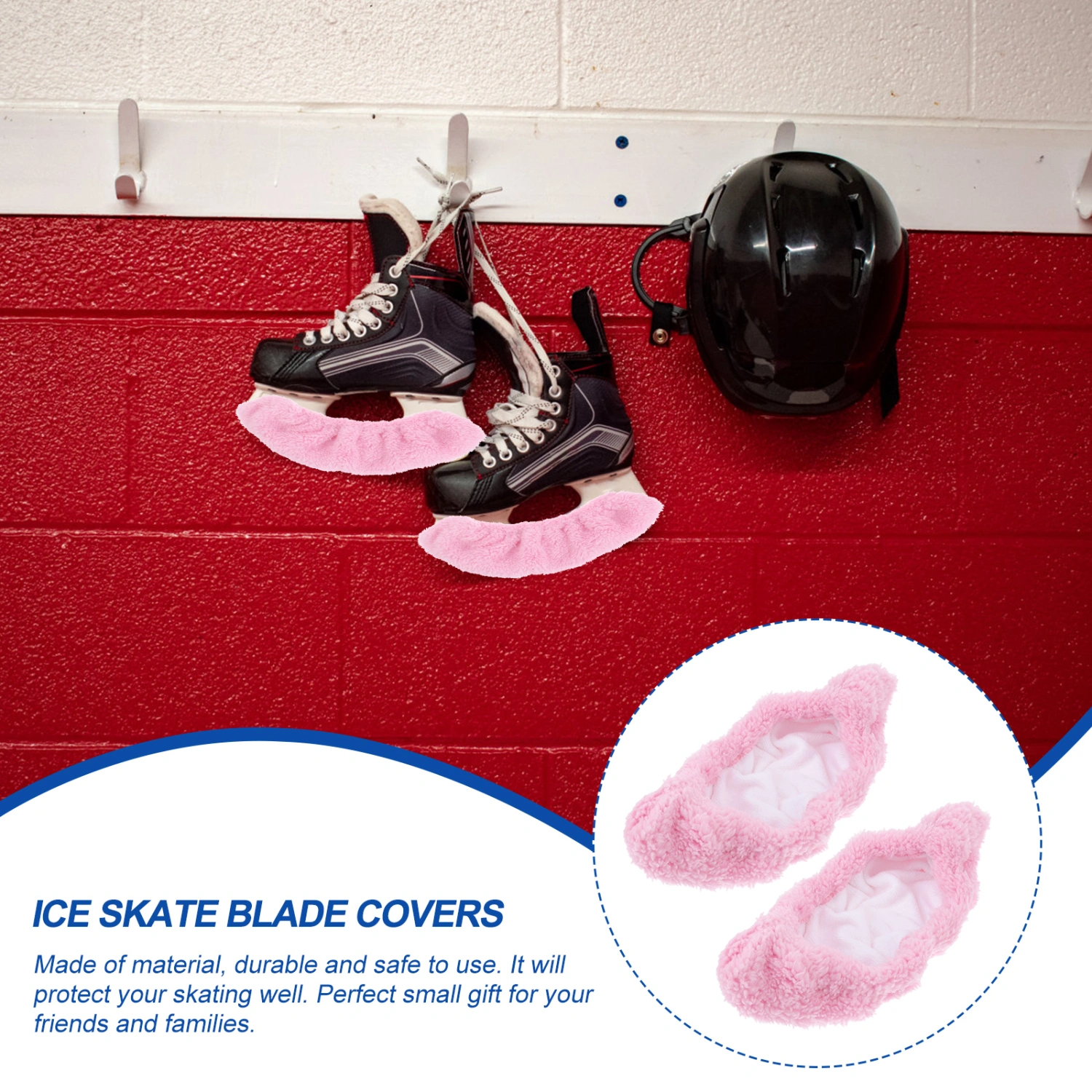 Elastic Skating Cover Skate Cover Plush Ice Skating Hockey Skates Cover (Pink XL)