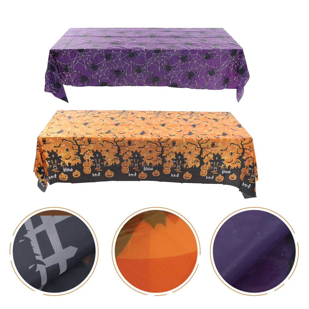 2pcs Halloween Dinner Tablecloths Table Cover Decorative Backdrop Cloth