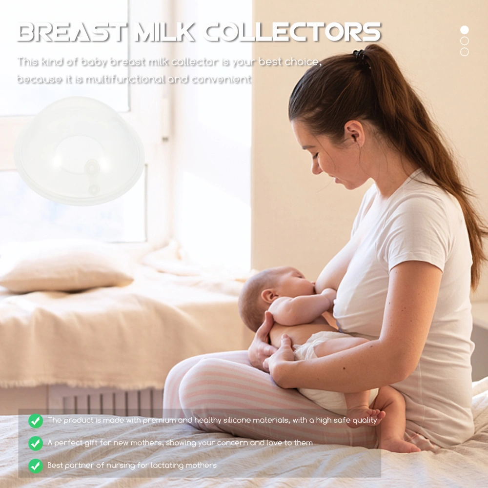 2Pcs Breast Milk Collectors Portable Breast Milk Collecting Tools Reusable Silicone Milk Collectors