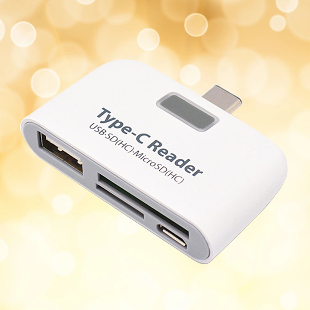 Single USB 3.1 Hub with USB Port Micro SD Interface Compatible with (White)