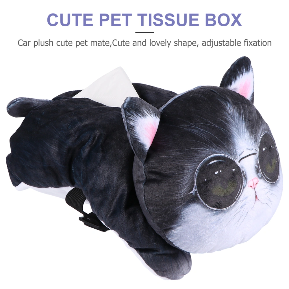 Creative Cat Design Tissue Box 3D Lovely Cartoon Shaped Tissue Pouch Cover Adorable Tissue Container for Car (31x17x20cm)