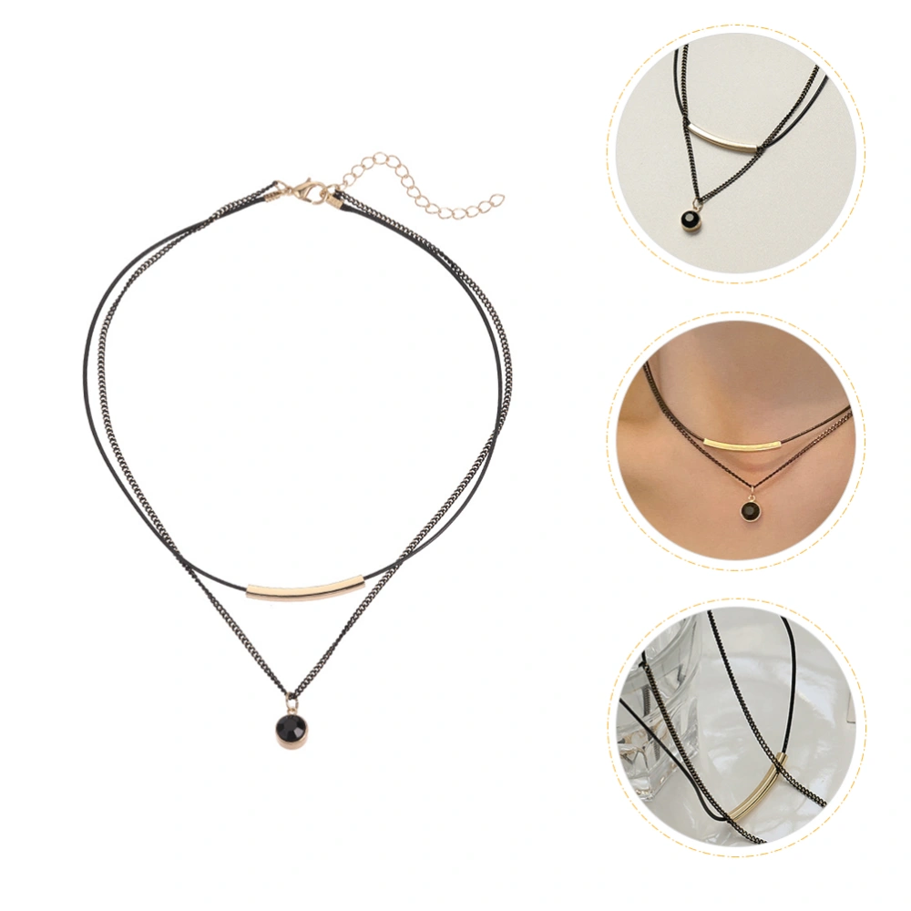 Layered Necklace Simple Neck Chain Fashion Clavicle Pendant Women Neck Decor