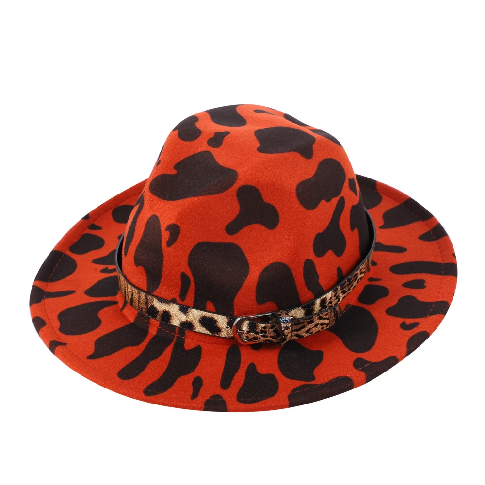 1pc Leopard Party Hat Flat Belt Hat Jazz Cosplay Stage Show Hat