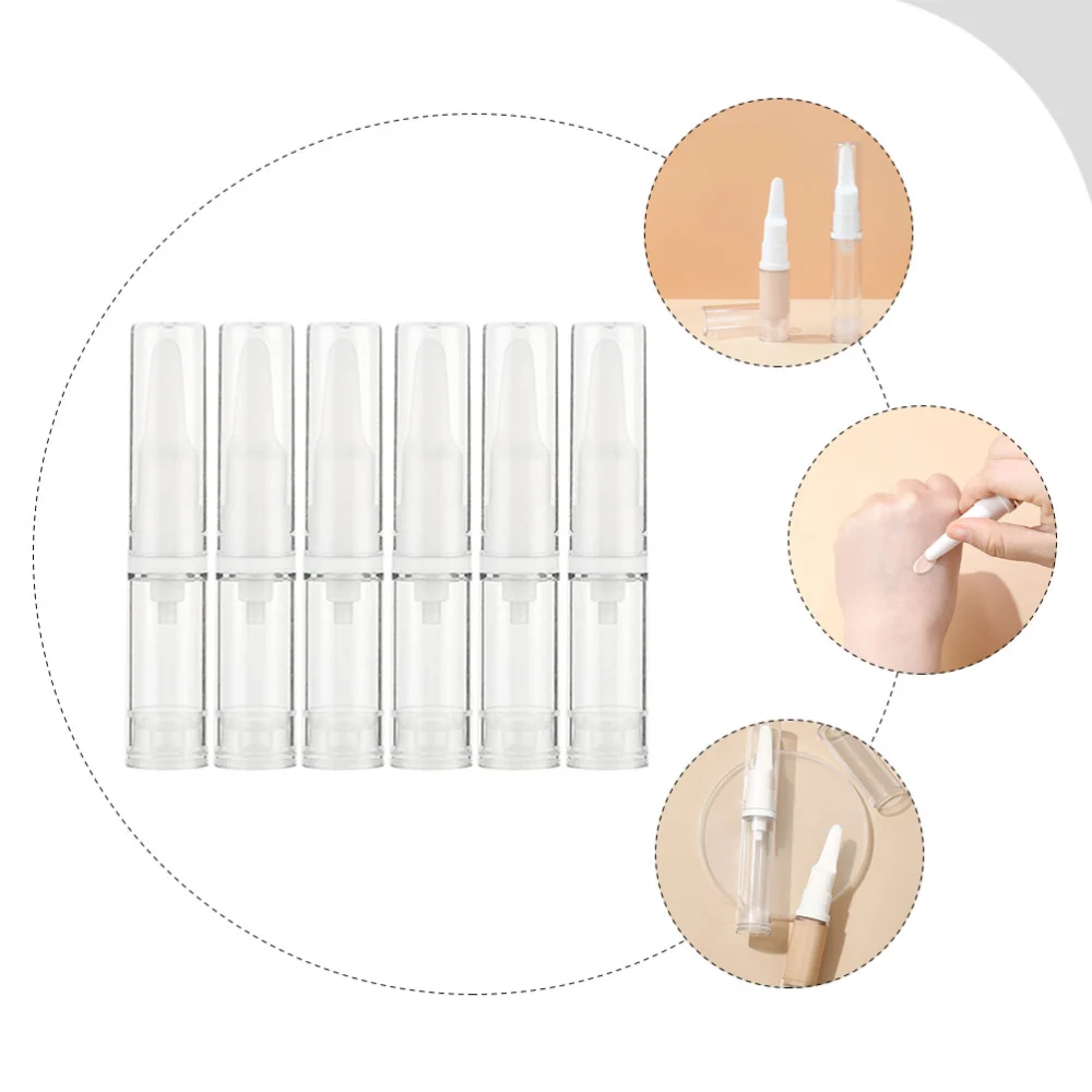 6Pcs Small Essence Pump Bottles Reusable Empty Cosmetic Containers Travel Cosmetics Bottles