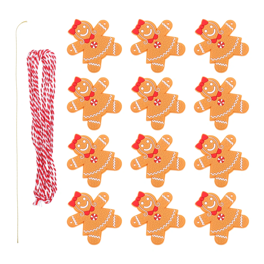 12pcs Gingerbread Man Hangings Christmas Tree Decor Festival Home Decor