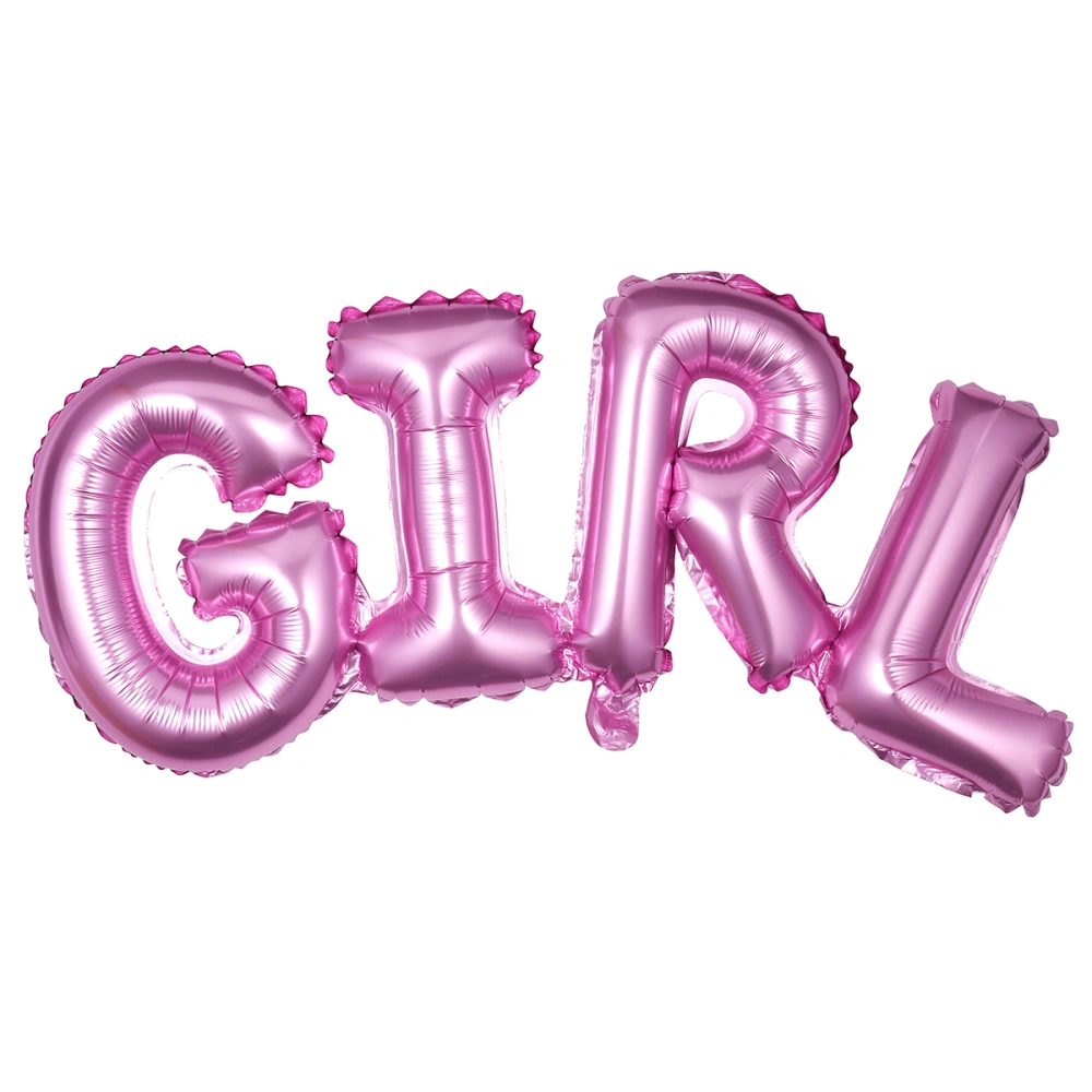 Girl Letter Alphabet Aluminum Foil Balloons Party Decorative Balloons Supplies Photo Prop for Wedding Birthday Party (Pink)