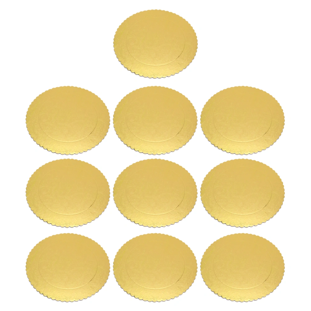 10 Pcs Golden Round Shaped Cake Pads Creative Cake Board Delicate Cake Pads