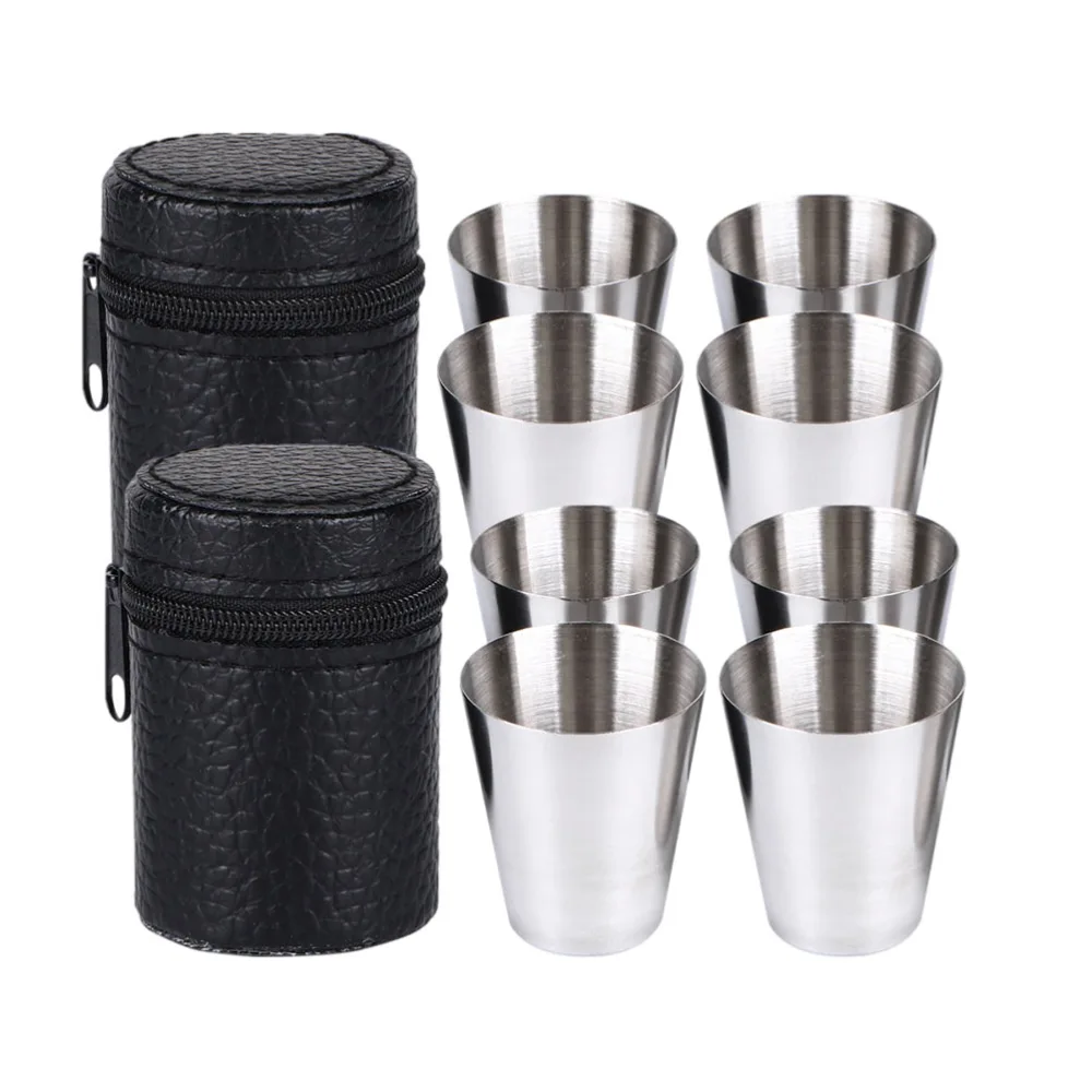 1 Set Stainless Steel Wine Glasses Portable Wine Cups Outdoor Camping Cups